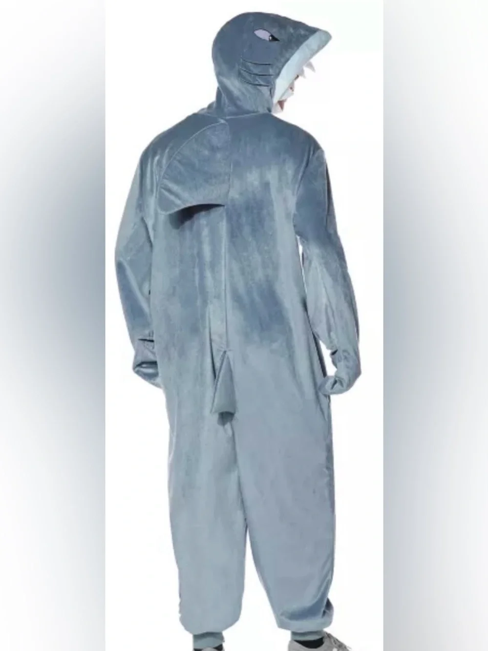 Plush Shark Onesie - Light Gray & White - Picture 8 of 15